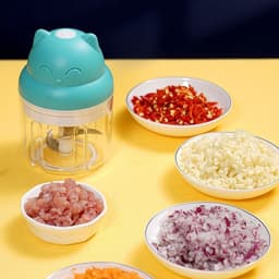 Mini Knoflook Chopper - Keukenmachine Hakker - Maaltijd Voorbereiding - Draadloos Opladen - 250ML Capaciteit - Groen — thumbnail 4