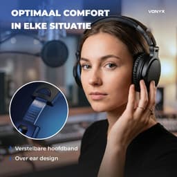 DJ koptelefoon - Vonyx HDX50BK - Over ear koptelefoon - Voor beginnende DJ’s - Met opbergtas - Zwart — thumbnail 5