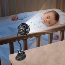 Clipfan met Klembord - USB-oplaadbare Persoonlijke Ventilator met Flexibele Hals - 3 Snelheden - Geschikt voor Babywagen Kantoor Bed Auto Strand Kamperen Studentenkamer - Noodvoedingsbankfunctie - Marineblauw — thumbnail 2