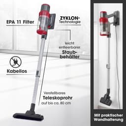CLEANmaxx 2-in-1 accu-cycloonstofzuiger, draadloze hand- en vloerstofzuiger met sterke 22,2 V Li-ion accu, tot 38 minuten looptijd en 12 kPa zuigvermogen, EPA-11-filter en 800 ml capaciteit — thumbnail 5