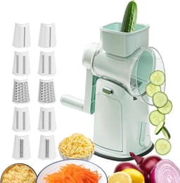 Groentesnijder met rasp - Keukenmachine multifunctioneel - Maaltijden bereiden - Veilig en stabiel - 288 cm hoog - Mintgroen — thumbnail 1