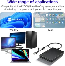 Extern Diskettestation - FDD Lezer - Oude Data Lezen - Plug and Play - 35 inch - Zwart — thumbnail 5