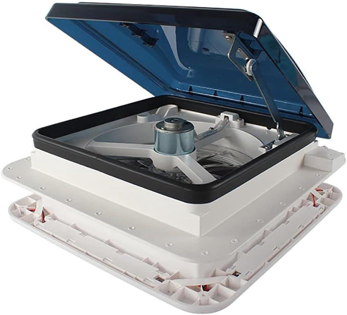 Dakventilator RV - Camper Ventilatie - Frisse Lucht - Met LED Licht - 28 x 28 cm - Wit — afbeelding 1