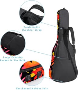 Gitaar Tas - Gitaar Rugzak - Muziek Opslag - Waterdicht Oxford Doek - 109 x 43 x 12 CM - Kleur2 — thumbnail 5