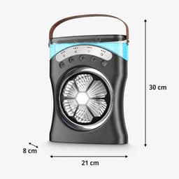 Nexxt Mistventilator met Led - Usb Oplaadbaar - Nevelventilator - Tafelventilator - Zwart — thumbnail 5