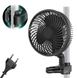 Clipventilator – Zwarte clipventilator van 6 inch – Draagbare ventilator voor binnententen – Kunststof – Stille USB Ventilator met Afstandsbediening - Zwart – Direct op het stopcontact — thumbnail 1