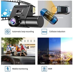 ONF3 - 3-Kanaals Dashcam - 1080P video-opname - Nachtzicht en Loopopname - Betrouwbare autoveiligheid - Compact formaat - Eenvoudige installatie... — thumbnail 5