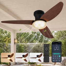 Rosnek Plafondventilator met Verlichting Kristal - 100 cm Smart Plafondventilator met Afstandsbediening & App - 6 Windsnelheden, 3 Kleurtemperaturen, Timer - Houtlook Ventilatorlamp voor Woonkamer, Slaapkamer & Terras — thumbnail 1