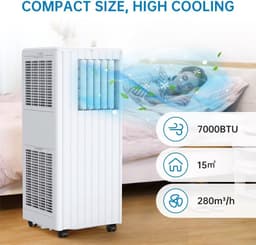 Mobiele Airco - Airco Ventilator - Ruimte Koelen - 3-in-1 Functionaliteit - 15 m² - Wit — thumbnail 5
