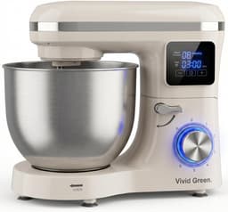 Keukenmachine - Mixer Kom - Bakken Deeg Maken - Krachtige Motor - 6.2L Kom - Creme — thumbnail 1