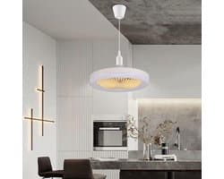 Plafondventilator met LED - Ventilatorlamp - Luchtcirculatie Verbeteren - Eenvoudige E27 Installatie - 26 cm - Wit