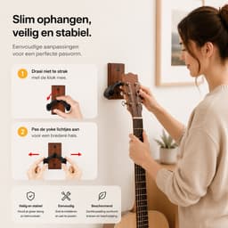 BOTC Gitaar Wandbeugel - Set van 2 stuks - Muurbeugel – Gitaar standaard – Guitar Stand – Viool – Basgitaar - Ukelele - muurhaak — thumbnail 2