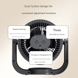 Ventilatoren-Luchtcirculatieventilator - Tafelventilator en Wandventilator 2-in-1 - Geen Boren Nodig - 3 Snelheden - Turbo Luchtstroom voor Slaapkamer, Kantoor en Caravan - Wit — thumbnail 2