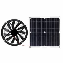 Ventilator - Zonne-energie Ventilator - 25cm 15W zonne-afzuigventilator - Zonnepaneel Afzuigventilator Kit - Voor Keuken, Kas & Huisdieren - Binnen & Buiten Gebruik - IP65 - Voor Kleine Kippenhokken, Kassen, Loodsen, Huisdierhuizen — thumbnail 4