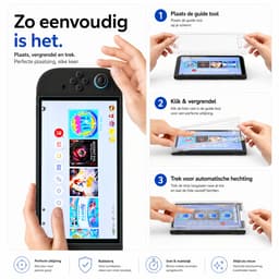 PlayCool 2x Screenprotector geschikt voor Nintendo Switch 2 – 9H Gehard Glas – Beschermglas – Dock Friendly – Inclusief Installatietray en Reinigingsset — thumbnail 4