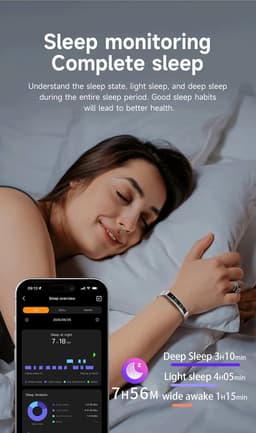Knobbout Smart Armband – 4.5*1cm screen- Kleurenscherm, Hartslag-, Bloedzuurstof-, Stress- & Slaapmonitor, Sportmodi, Oproep- & Berichtmeldingen, Vrouwen Cyclus, Afstandsbediening Camera, Waterbestendig - Rosegouden staal +Silicone band — thumbnail 2