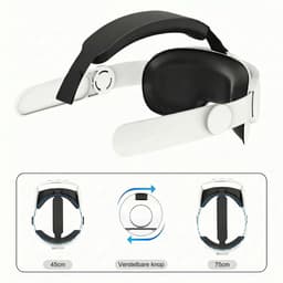JustValue Elite Strap Met VR Cover Geschikt voor Meta Quest 2 VR bril - Anti Scratch Lens Cover - 3d - Headstrap - Accessoires - Wit — thumbnail 3