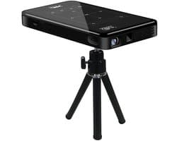 DLP P09-II - Beamer - Projector Beamer - Mini Meamer - 3DLP - Full HD 1080P 4k - 5W - 854x480dpi - Automatische focus - met WiFi - 50 ANSI Lumens - 5000mAh - Zwart