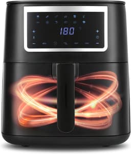 Heteluchtfriteuse - Airfryer Mini Oven - Vetarm Koken - Touchscreen Bediening - 65 Liter - Matzwart — thumbnail 4