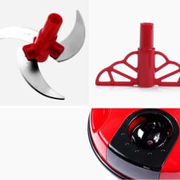 Handmatige Keukenmachine - Voedselhakker - Voedsel Bereiden - Inklapbare Zwengel - 18.5 cm Hoogte - Rood — thumbnail 5