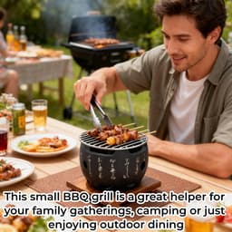 Store_9 - Japanse mini-BBQ-grill - Draagbare grill - Ideaal voor kamperen - Aluminiumlegering - Houtskool barbecue - Compact formaat - Geschikt voo... — thumbnail 2