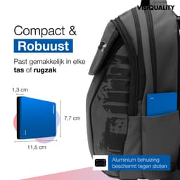 VisiQuality High-Speed Externe Harde Schijf 500 GB - Draagbare Harde Schijf USB 3.0 - Voor Windows & Mac - Geschikt voor Gameconsoles - Compact - Met handleiding - Blauw — thumbnail 4
