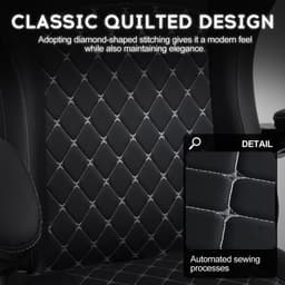 Homaxy - Game Stoel - Gaming Stoel - Bureaustoel - Ergonomische Bureaustoel - Gamestoel - Verstelbaar - Gaming Chair - Inclusief voetensteun - Zwart — thumbnail 3