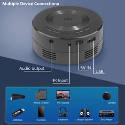 Dailygoody - Mini LED-projector - Draagbare Telefoonprojector - Thuisbioscoop - 1080P - Luidspreker - Geschikt voor Android - Compact formaat — thumbnail 4