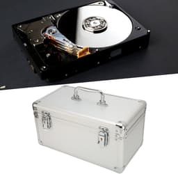 Dailygoody - Harde-schijfkoffer - 10-bay opslag - Aluminium - Multi-bescherming - Ideale opbergdoos voor 3,5 inch harde schijven - Geschikt voor... — thumbnail 2