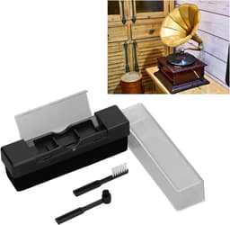 Premium Platenborstel 2 in 1 - Premium Platenborstel + 2 Borstels - Antistatisch - Platenreiniger - Vinyl Platen Reinigingsset - Zachte Borstel Platenborstel - Antistatische Koolstof Platenborstel - Geschikt voor Vinyl Platen, DVD, VCD — thumbnail 2