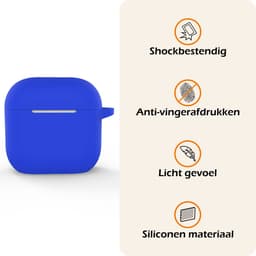Hoesje - Geschikt voor Apple AirPods 4 - met Clip - Siliconen Hoes - Silicone Case Cover - Blauw — thumbnail 3