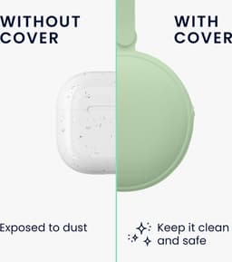 kwmobile siliconen tasje voor draadloze oordopjes in-ear Headphones hoesje - Headset etui 8 x 8 cm - Beschermhoes met rits in pastelgroen — thumbnail 3