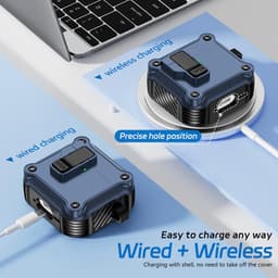 YONO Hoesje geschikt voor Airpods 4 - Case - Lock - Donkerblauw — thumbnail 2