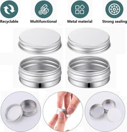 "Lege aluminium potjes - rond reiscrèmepotjes voor lippenbalsem en cosmetica - 24 stuks 20 ml" — thumbnail 5