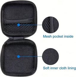 Oortjes Opberg Hoesje Voor Earphnes I Case Voor In-ear koptelefoon I Oortyejs Case | Headphone Organizer | Opbergcase Laadkabels I Zwart/Roze — thumbnail 5