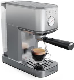 Klarstein Steelpresso Touch Slim Portafilterapparaat - 20 Bar - 1350 W - 1.2 Liter waterreservoir - Stoompijpje - Roestvrij Staal - Compact - Zilver — thumbnail 4