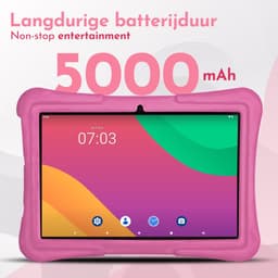 Bon Bon Electronics® 10.1 Inch Kindertablet Pro - Vanaf 3 Jaar – Tablet – Android 13 – 8-Core Processor – 128GB – 4GB RAM - 5000 mAh – Ouderlijk Toezicht – Compleet Pakket – Roze — thumbnail 4