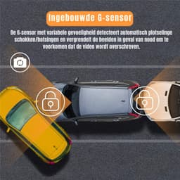 Aurixi® Dashcam Voor en Achter - Dashcam - Autocamera - Zwart - Inclusief SD-kaart - Zwart -‎ 4cm x 9cm x 6cm — thumbnail 3