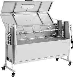VEVOR Rotisserie Grill 38W Speenvarken Grill Lam Grill Houtskool Grill (1168,4 mm Grilllengte) met 60 Kg Draagvermogen & Wielen & 4-Voudige Hoogteverstelling & Deksel, Roestvrijstalen Elektrische Grillset Voor Kamperen — thumbnail 3