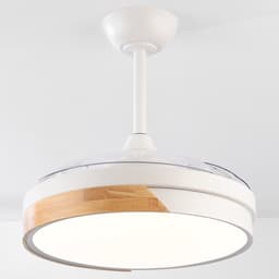 LumenXL - Plafondventilator met lamp en 3 uitklapbare bladen, Vjetar - wit met houtoptiek — thumbnail 3