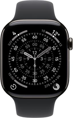 APPLE Watch Series 11 GPS + Cellular - 42mm Titanium Case - Black Sport Band S/M Smartwatch Slate — thumbnail 3