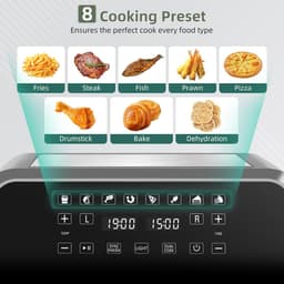 Dubbele Heteluchtfriteuse XL 8L - Dual Zone Airfryer met 2 Siliconen Matten & Recepten — thumbnail 3