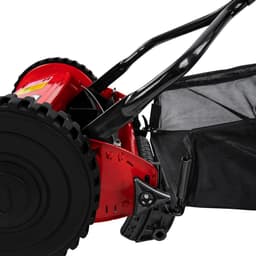 Aurixi® Grasmaaier Handmatig – Grastrimmer Met 21 Liter Opvangbak – Handmaaier Met 5 Messen – Rood - 60cm x 50cm x 124cm — thumbnail 3