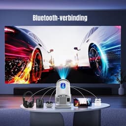 MIRA® Draagbare beamer - Beamer - Projector - Mini Beamer - Wit - 11cm x 11cm x 17cm — thumbnail 2