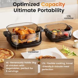 Sensova - Airfryer Multifunctionele Heteluchtfriteuse met Easy View Vensterglascontainer - Hi-Fry Technologie voor Gezond Frituren Zonder Olie - Krachtige 1500W Airfryer voor Bakken, Grillen en Roosteren - Gebruiksvriendelijk en Veelzijdig — thumbnail 3