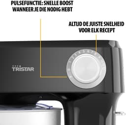 Tristar Keukenmachine 800W - Keukenrobot 4,5L - RVS mengkom - 12 programma's - Zwart — thumbnail 5
