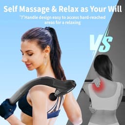 Massagepistool - Spierontspanning - Herstel na sport - 3-in-1 afneembaar ontwerp - 4 massagekoppen - Zwart — thumbnail 2