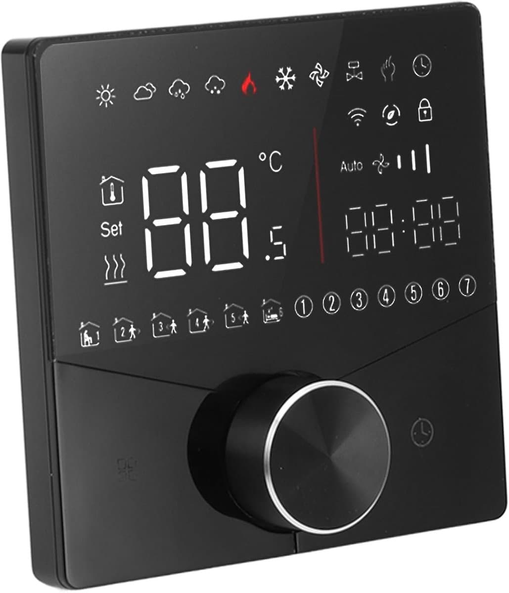 Digitale Thermostaat - Slimme Regelaar - Temperatuur Regelen - Nauwkeurige Controle - LCD Display - Zwart — afbeelding 1