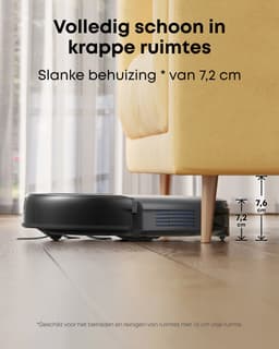 eufy Auto-Empty C10 - Slanke behuizing van 7,2cm - Tapijtreiniger - Edge expansion borstel - Automatisch legen - Point laser en multi-infrarood navigatie — thumbnail 3