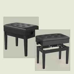 SONGMICS - Kruk - Pianokruk - In hoogte verstelbare Pianobank - Verborgen Opbergruimte - Comfortabel Gestoffeerd — thumbnail 2